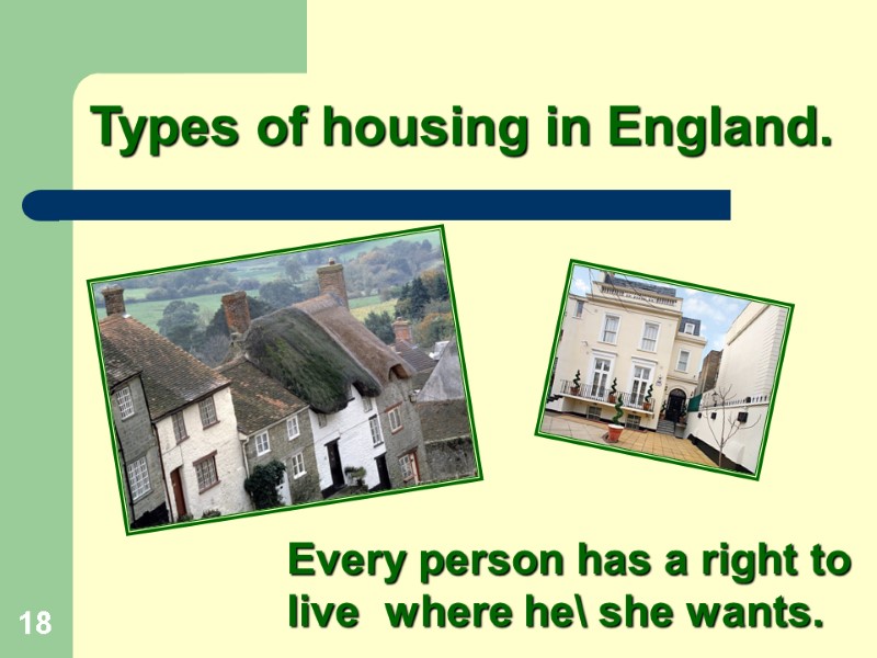 18 Types of housing in England. Every person has a right to live 